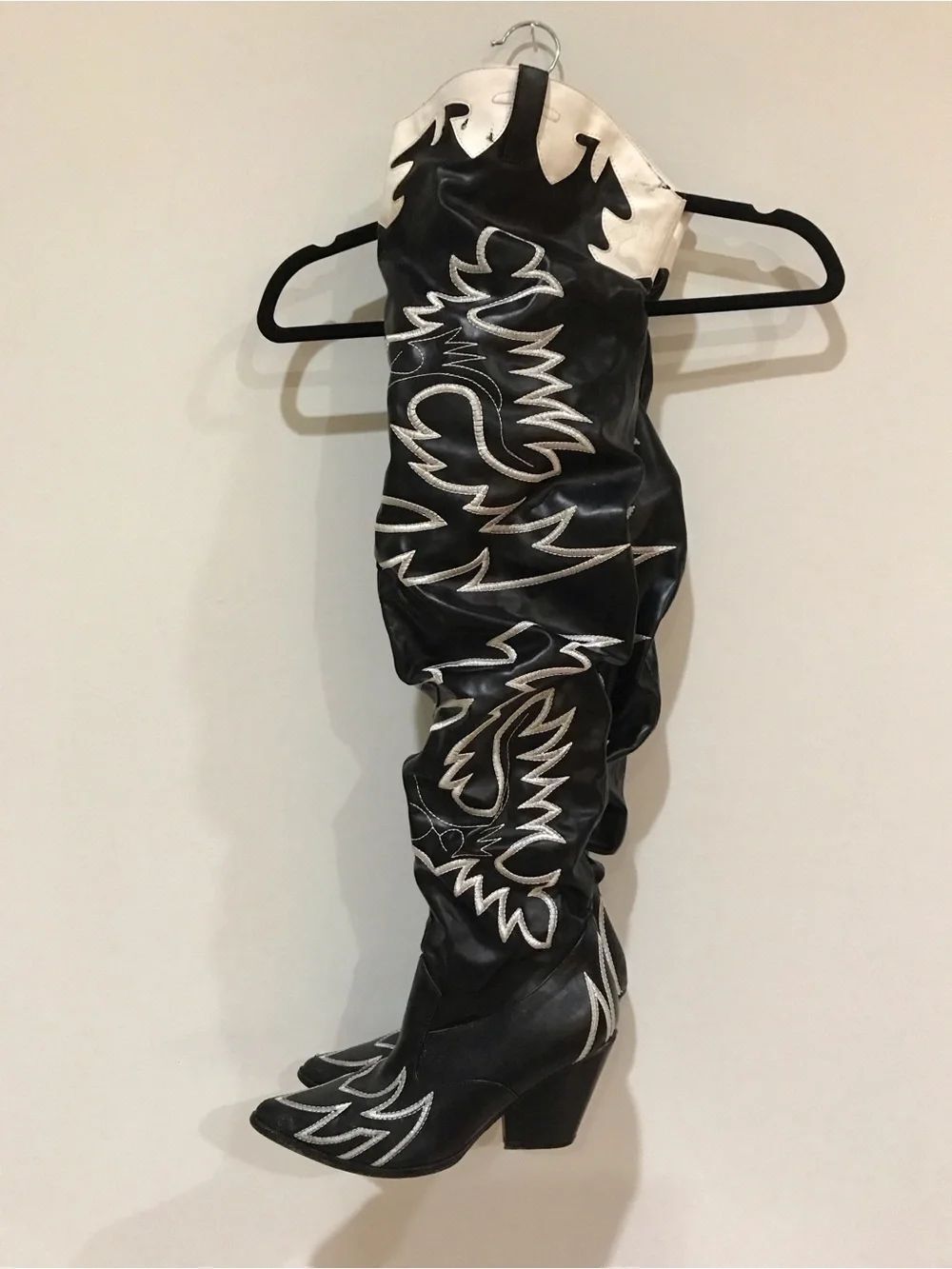 Western Thigh High Over The Knee Embroidered Boots (9) - Picture 9 of 16